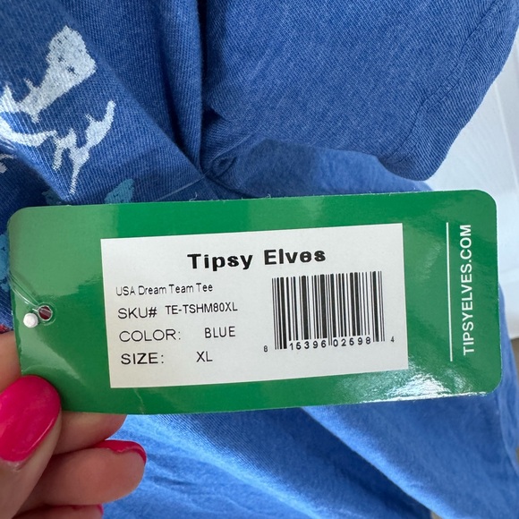 Tipsy Elves Dream Team T-Shirt Men's XL Blue Crew Neck Pullover Short Sleeve - Picture 5 of 5